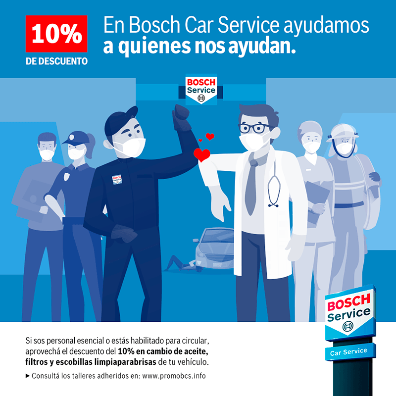 Bosch Car Service lanza una Campaña para 'ayudar a quienes nos ayudan'